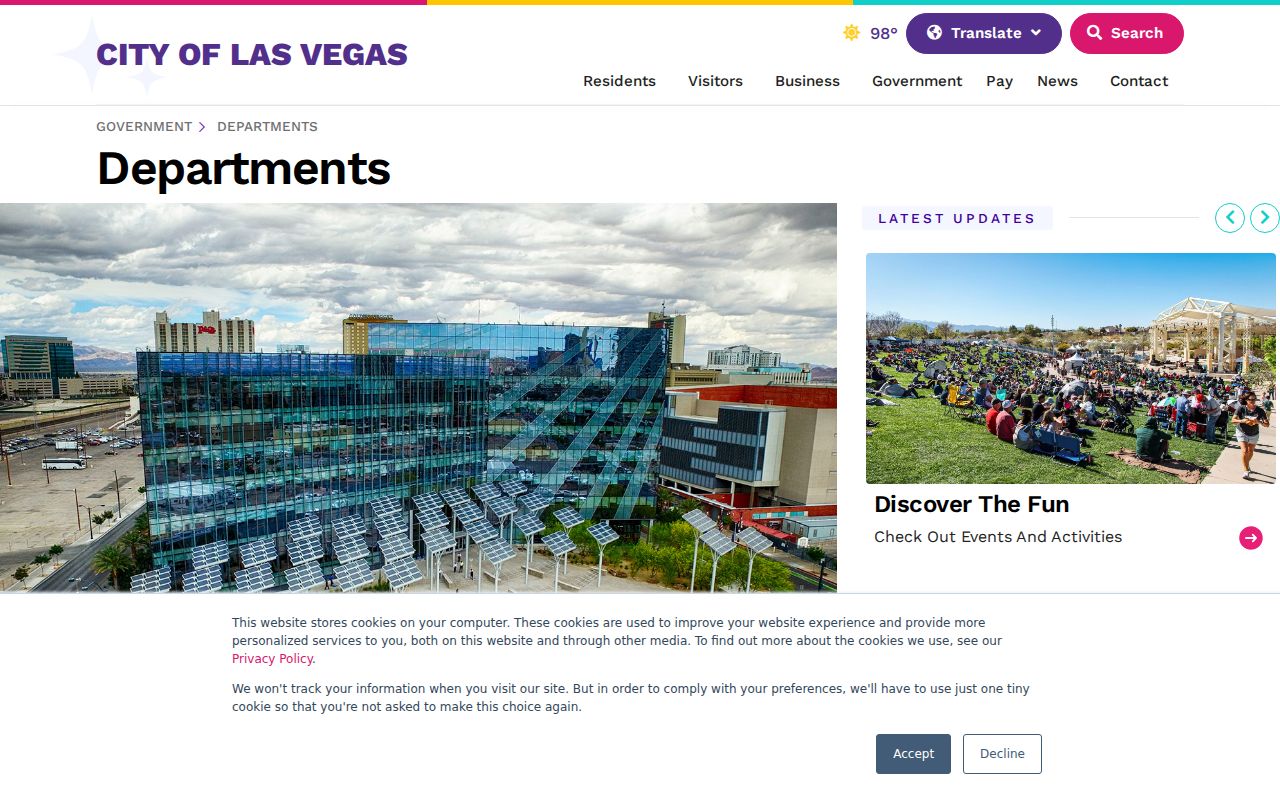 Clark County people directories view of Las Vegas department contacts